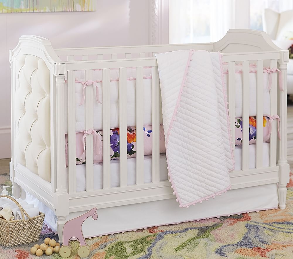 Pottery barn sale tufted crib