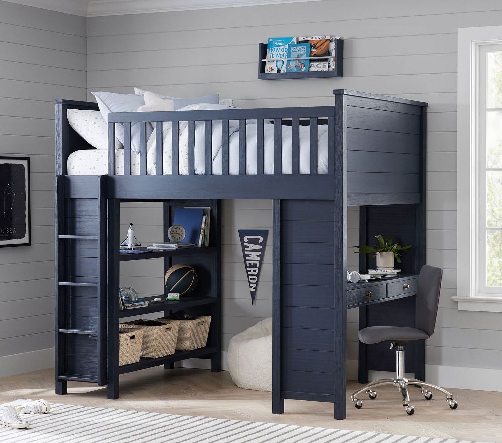 Pottery barn twin loft deals bed with desk